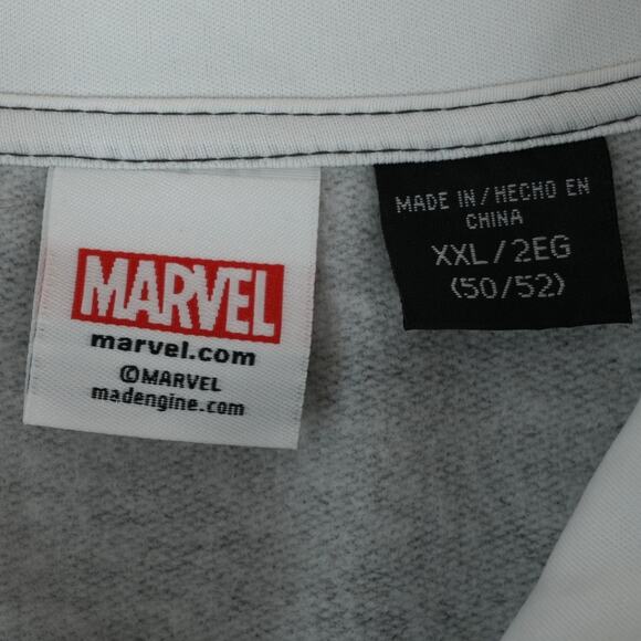 Marvel The Punisher Sweatshirt Mens XXL Gray White Quarter Zip Skull Graphic - Picture 4 of 7